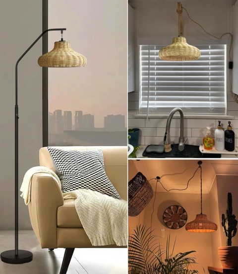 Klosz do lampy wiszącej z plecionej wikliny Klosz do lampy wiszącej z plecionej wikliny