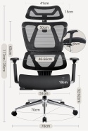 Krzesło biurowe ergonomiczny obrotowy MELOKEA F044 Czarny TKANINA