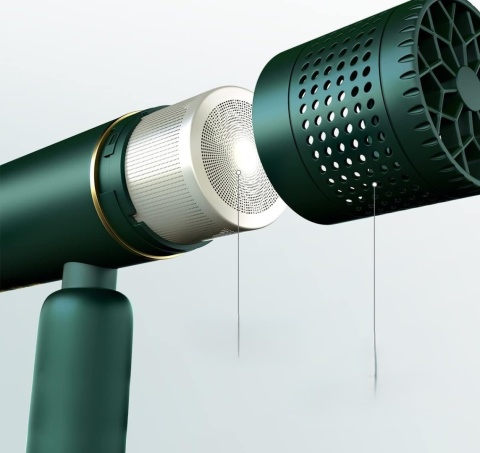 Składana SUSZARKA DO WŁOSÓW dyfuzor 1600W podróżna stylowa etui Zielona