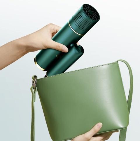 Składana SUSZARKA DO WŁOSÓW dyfuzor 1600W podróżna stylowa etui Zielona