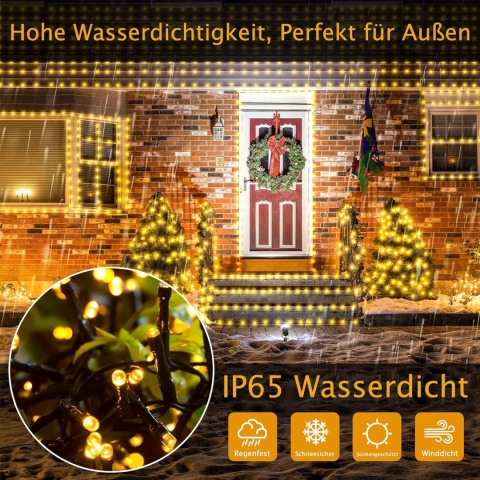 TACOBEY Grilanda Łańcuch Świetlny Lampki Świąteczne 20M 200 LED TACOBEY Grilanda Łańcuch Świetlny Lampki Świąteczne 20M 200 LED